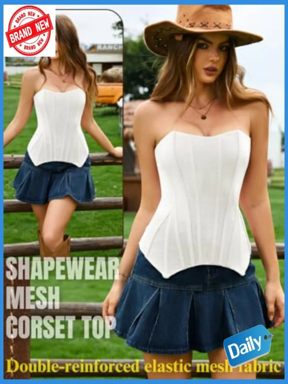 Sexy Tube Corset Top Strapless Sheer Mesh Bustier Boned Shapewear Fit 0-26